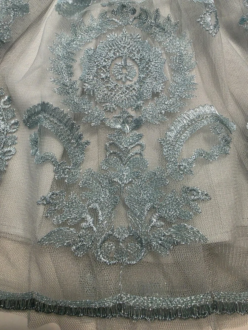 Popatu Special Occasion Embroidery Sage Green Tulle Overlay Fairytale Dress 3T